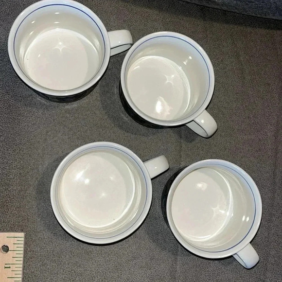 Mikasa Intaglio CAC 01 Arabella 4 Pc‎ Mug Set Art Deco Decor 80s Dinnerware - Picture 6 of 6